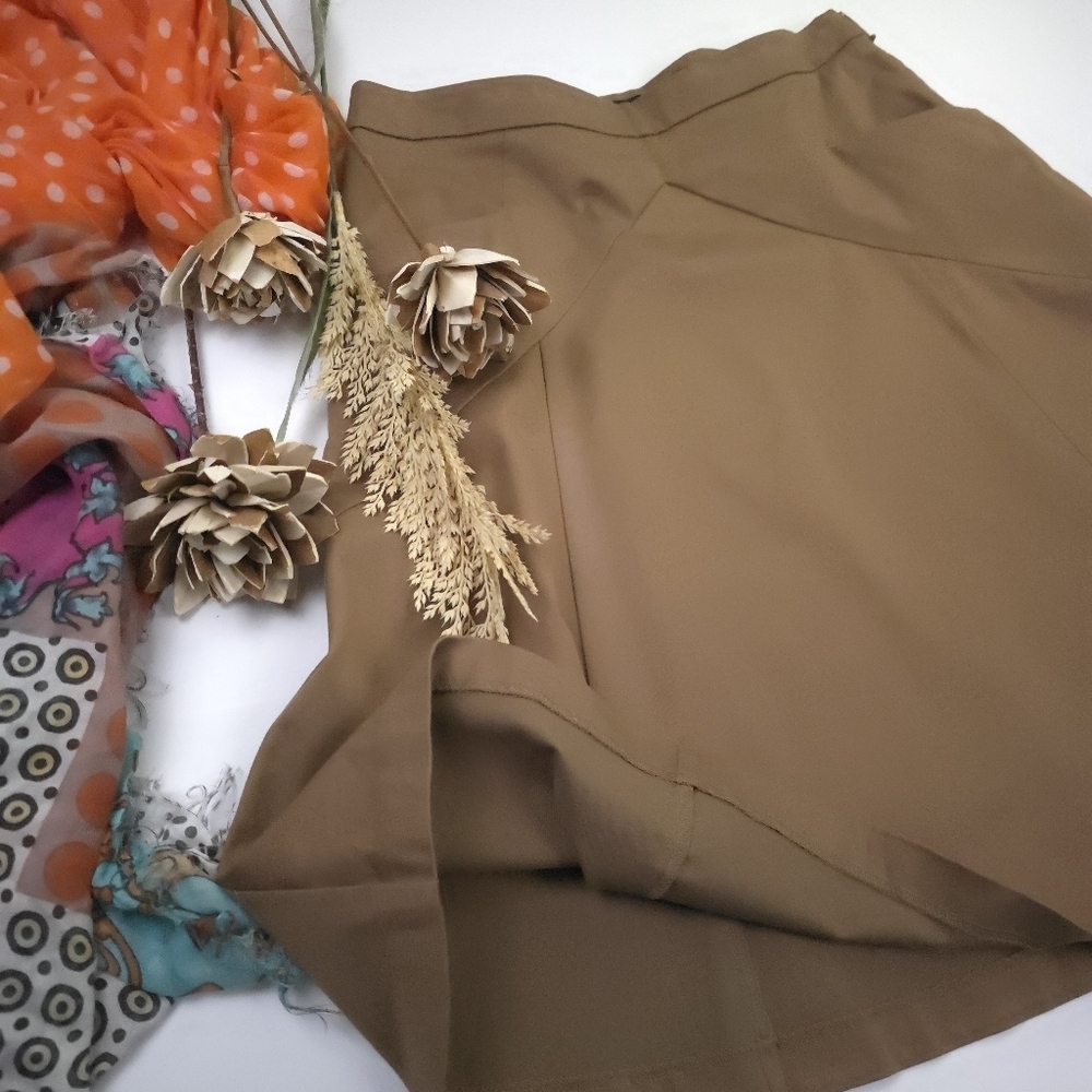 Express Design Studio Classic Brown A-Line Skirt Sz 6